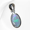 0.78 g Lightning Ridge Solid Opal Pendant Silver L 21.2 mm