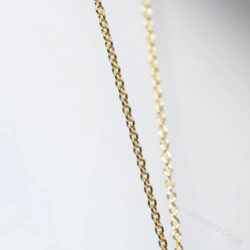 GENUINE 14k Solid Yellow Gold Cable Chain Necklace 45 cm -17.7 inch