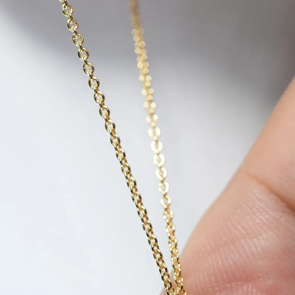 GENUINE 14k Solid Yellow Gold Cable Chain Necklace 45 cm -17.7 inch