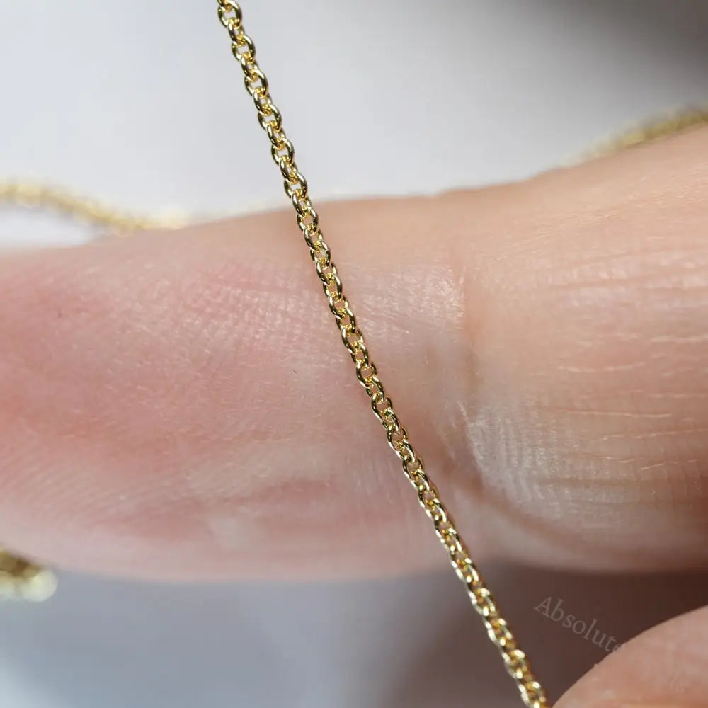 GENUINE 14k Solid Yellow Gold Cable Chain Necklace 45 cm -17.7 inch