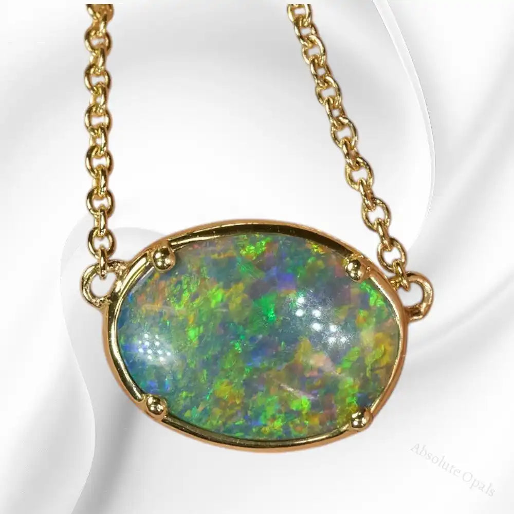 gold opal necklece