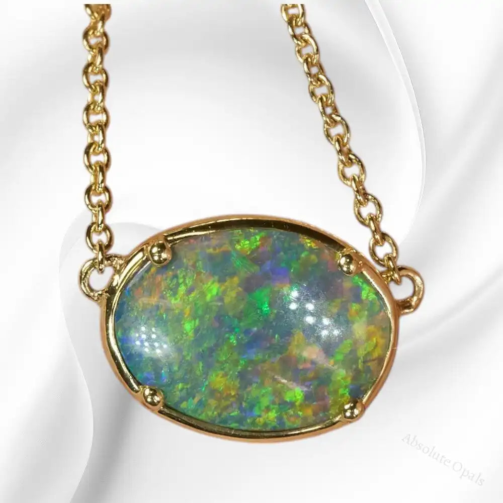 gold opal necklece