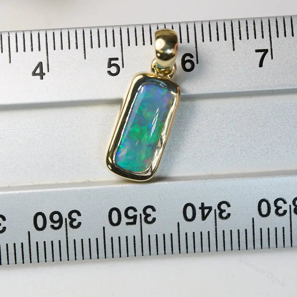 Genuine Opal Pendant Solid Lightning Ridge 14K Gold L 22.2 mm Jewellery