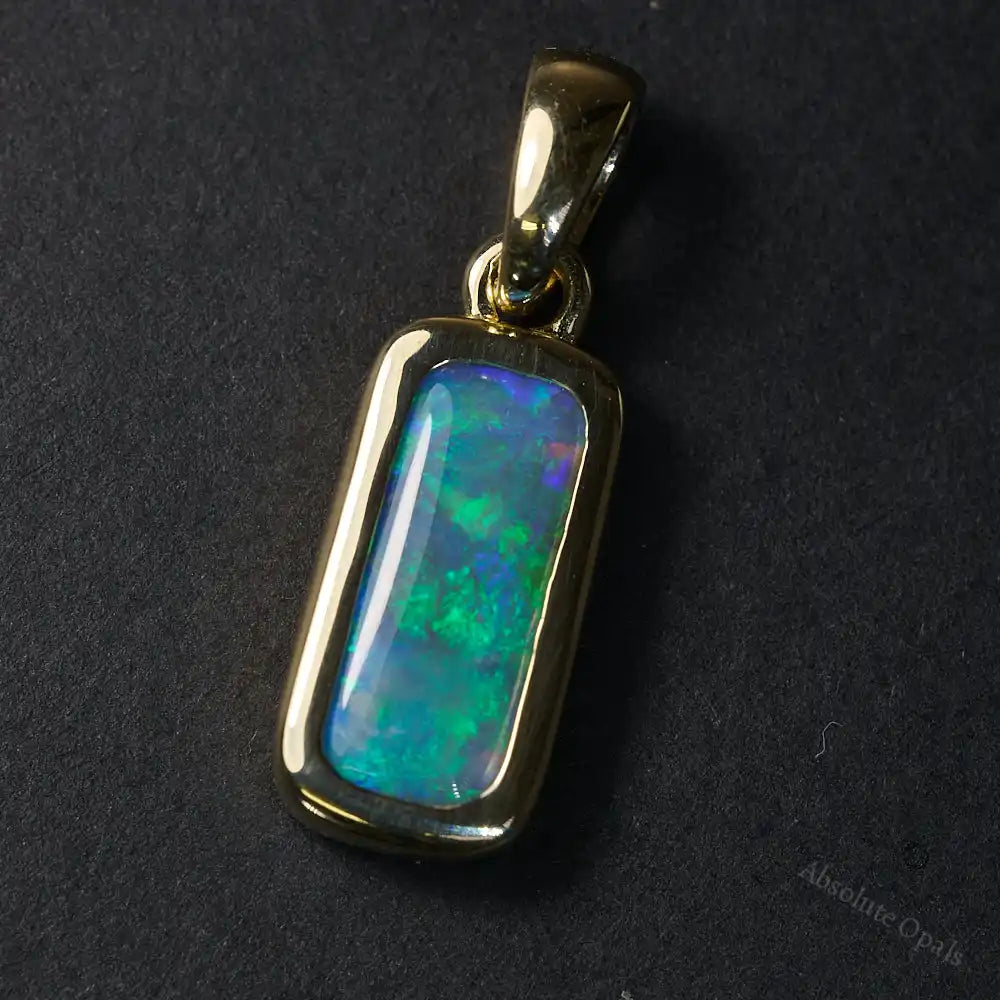 Genuine Opal Pendant Solid Lightning Ridge 14K Gold L 22.2 mm Jewellery