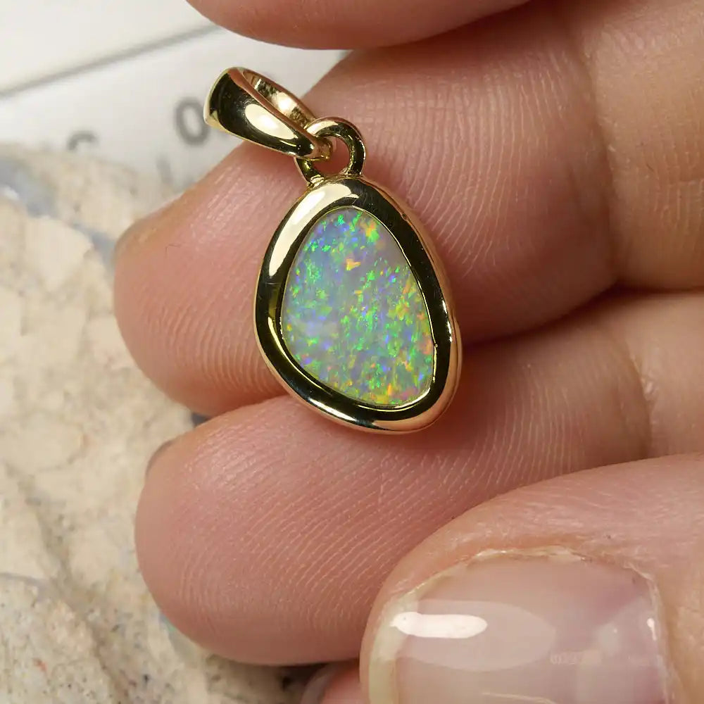 Genuine Opal South Australian Solid Pendant 14K Gold L 20.7 mm Jewellery