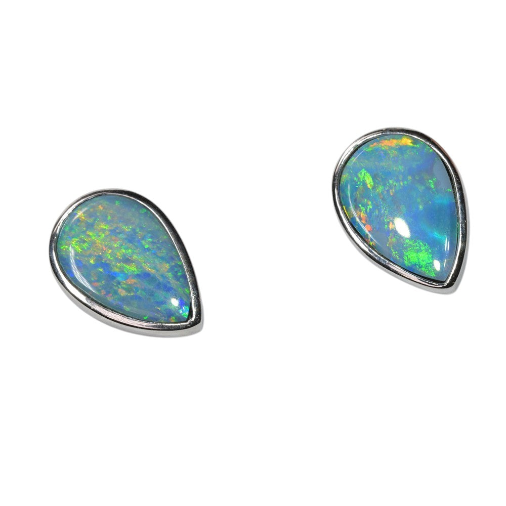 Doublet Opal Earrings in 925 Sterling Silver