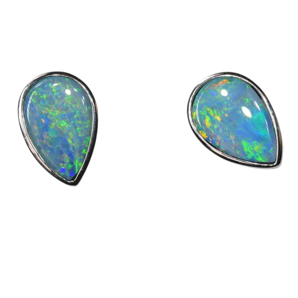 Doublet Opal Earrings in 925 Sterling Silver