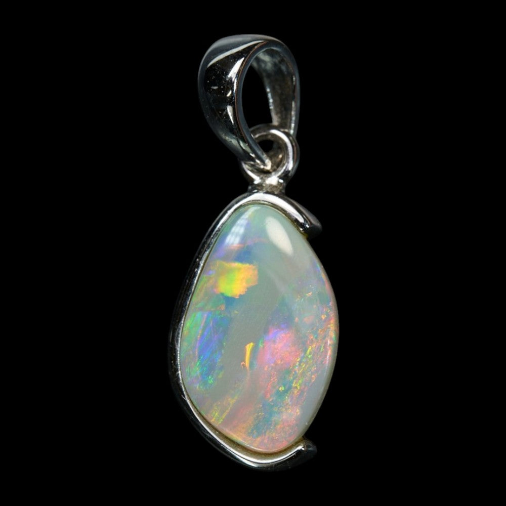 opal silver pendant