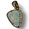 Genuine Lightning Ridge Opal pendant in yellow gold – artisan-crafted solid opal jewelry