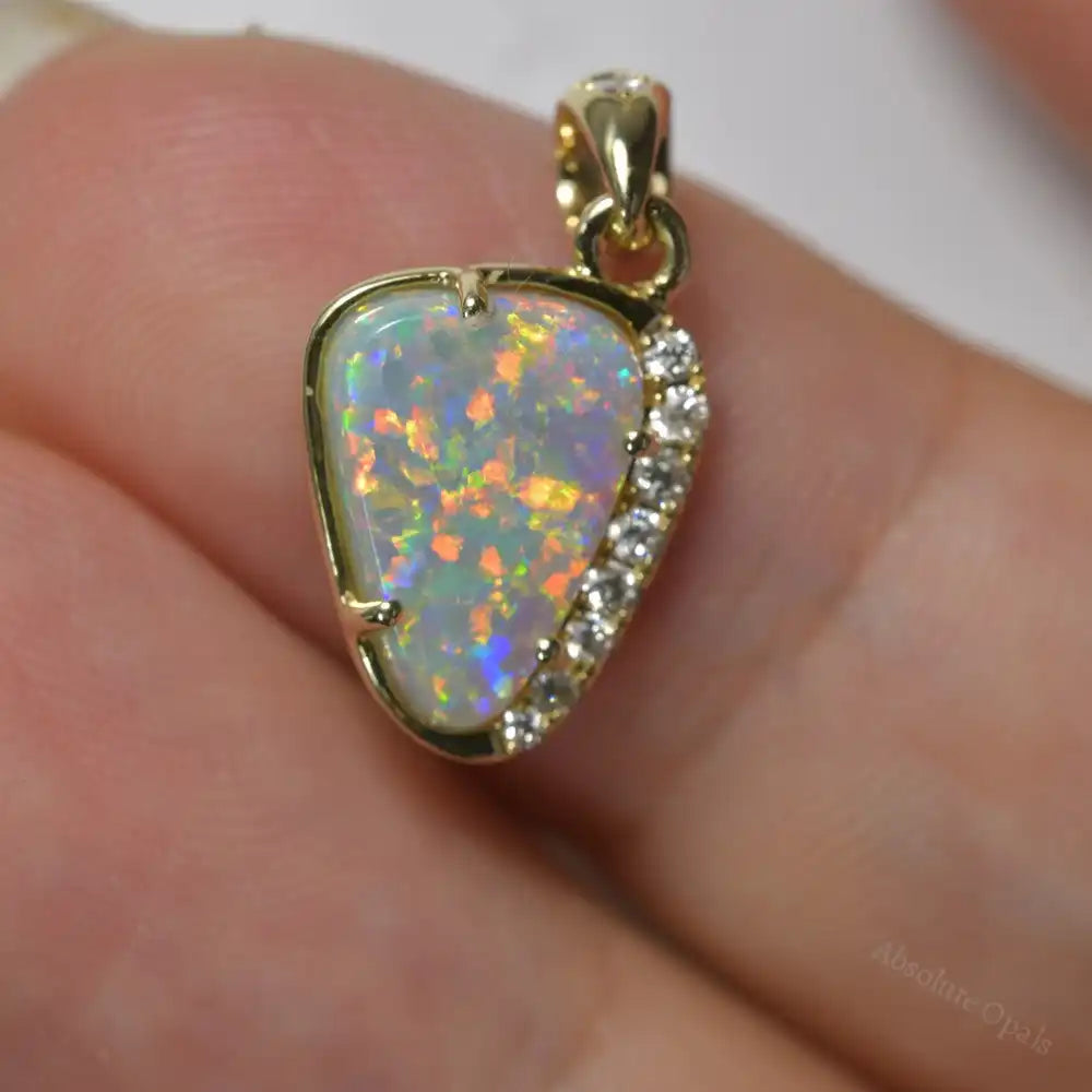 Opal Lightning Ridge Solid Pendant 14K Gold L 19.7 mm Jewellery