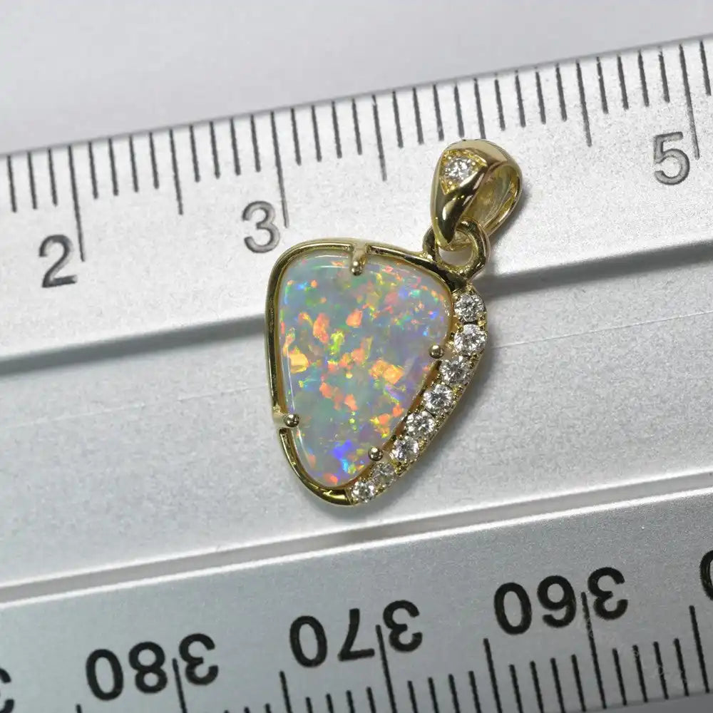 Opal Lightning Ridge Solid Pendant 14K Gold L 19.7 mm Jewellery