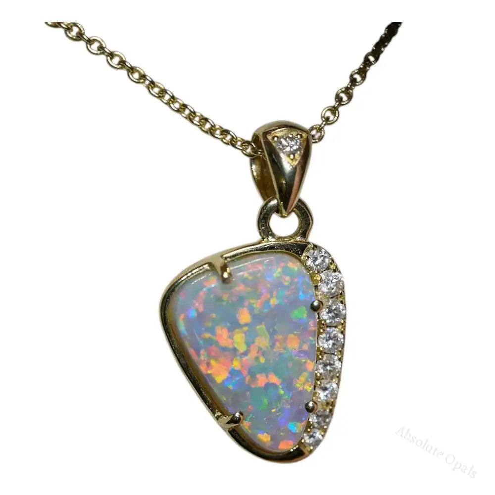 Opal Lightning Ridge Solid Pendant 14K Gold L 19.7 mm Jewellery