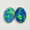 1.35 cts Australian Opal Doublet Stone, Cabochon 2pcs