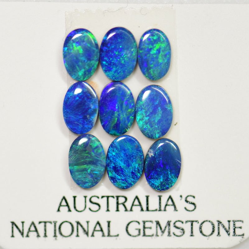 4.44 cts Australian Opal Doublet Stone, Cabochon 9pcs 6x4