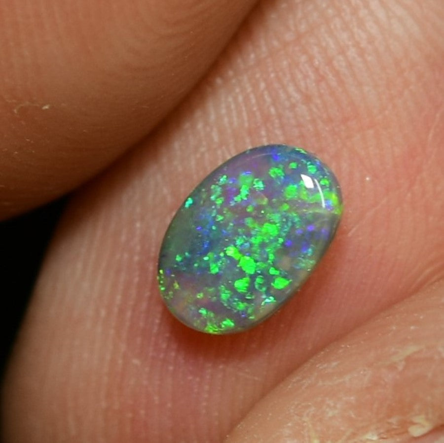 0.54 cts Australian Semi Black Solid Opal, Lightning Ridge, Crystal