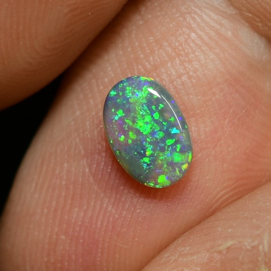 0.54 cts Australian Semi Black Solid Opal, Lightning Ridge, Crystal