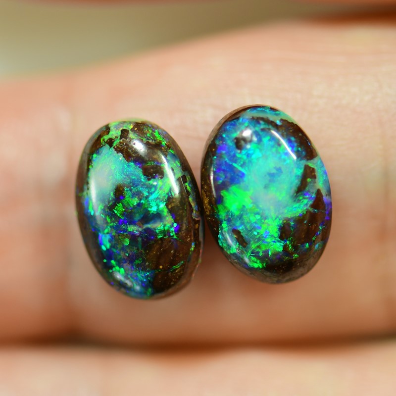 6.73 cts Australian  Boulder Opal, Stones - Pair