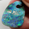 13.80 cts Australian Opal Drilled Greek Leather Mounted Pendant Necklace
