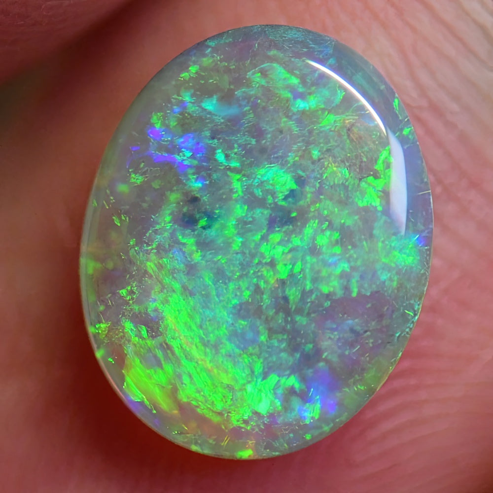 1.89 cts Australian Semi Black Opal Solid  Lightning Ridge - Crystal
