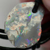 8.50 cts Australian Opal Drilled Greek Leather Mounted Pendant Necklace