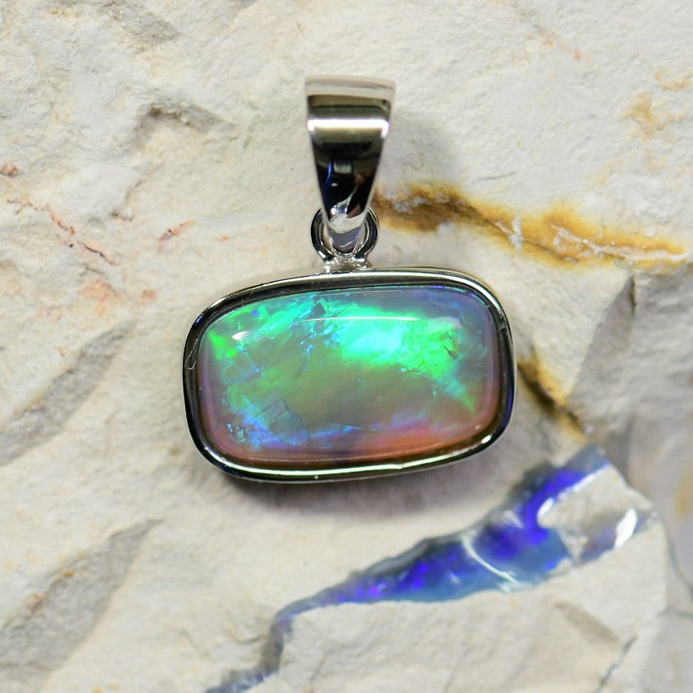 solid opal pendant 