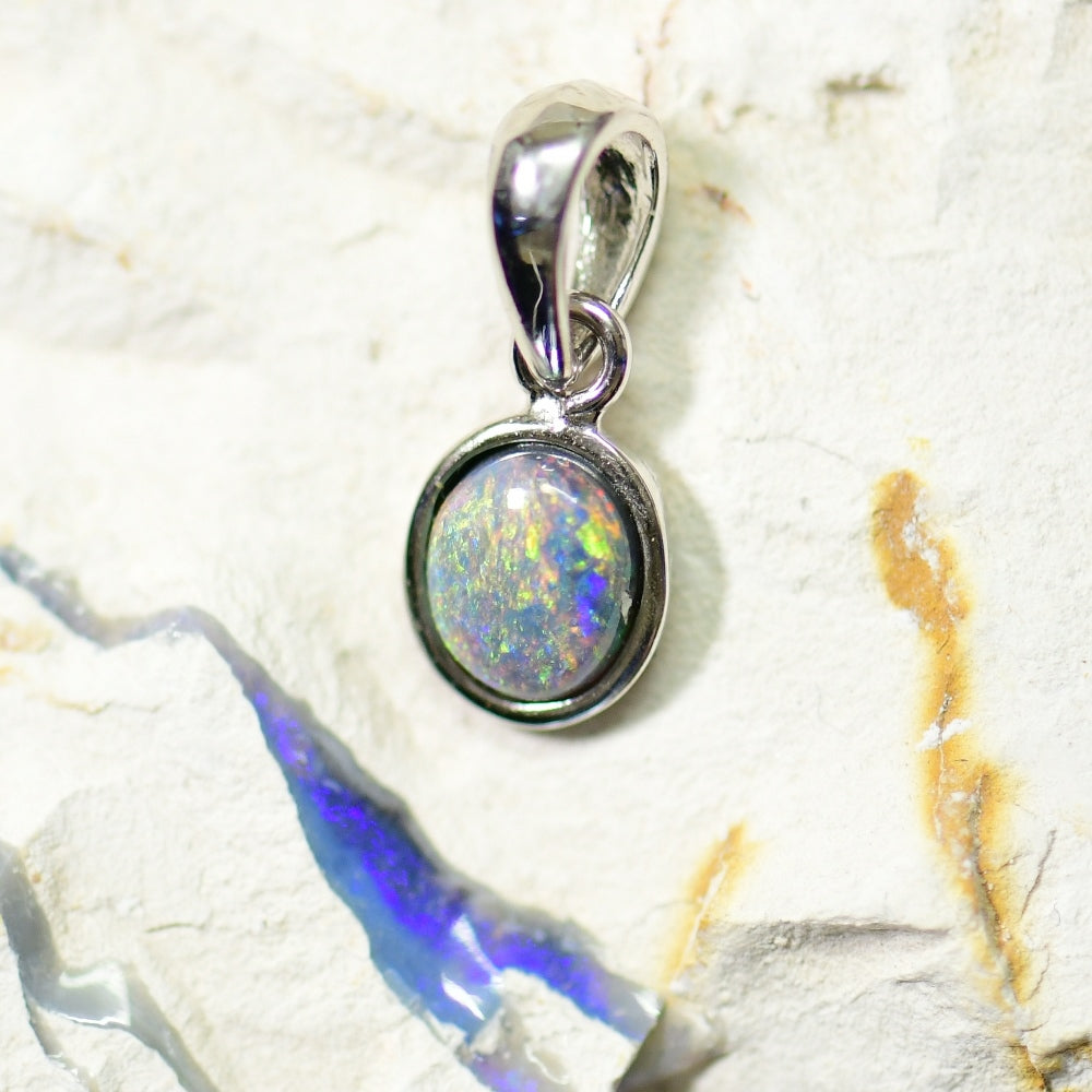 Freeform Infinity Inspired Genuine Opal Pendant