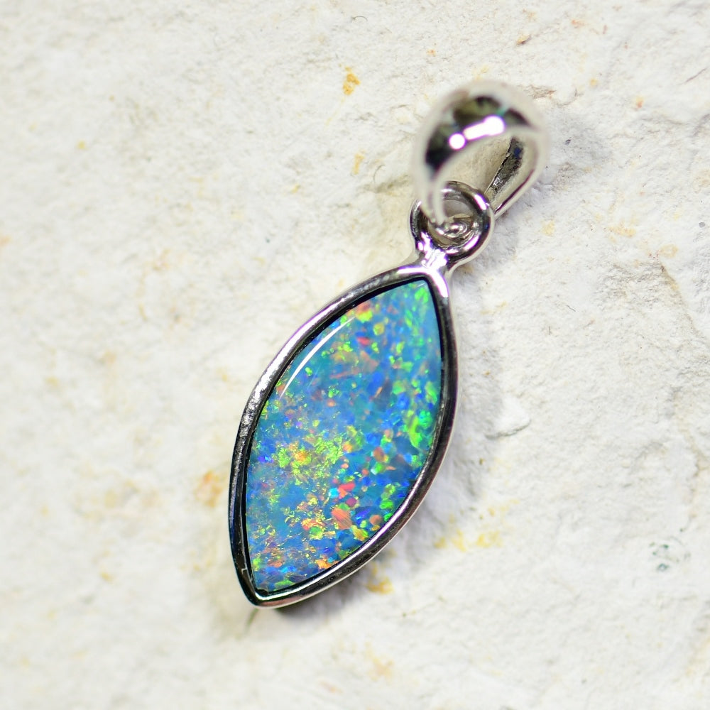 Australian  Doublet Opal with Silver Pendant