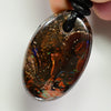 80 cts Australian Opal Boulder Drilled Greek Leather Mounted Pendant Necklace