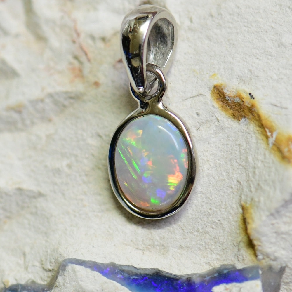 silver opal pendant