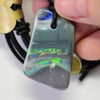 30 cts Australian Opal Drilled Greek Leather Mounted Pendant Necklace