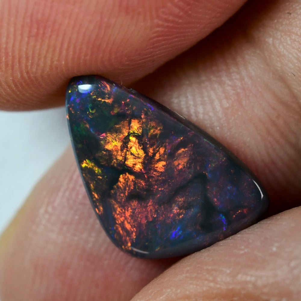 gem black opal  stone 