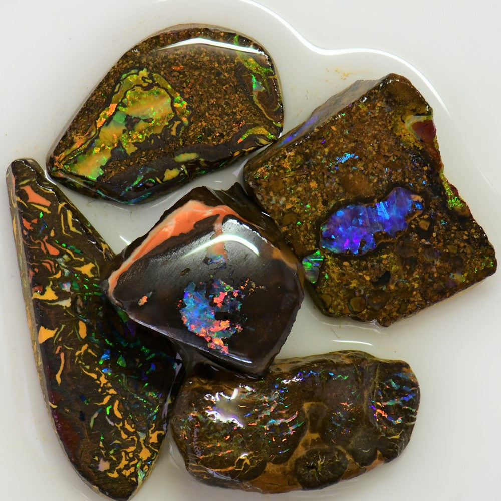 Australian Boulder Opal Rough Parcel Rubs