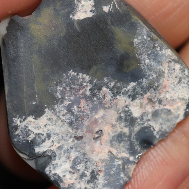 18.45 cts Australian Semi Black Opal Rough, Lightning Ridge, Polished Specimen, Natural Red Green Stone