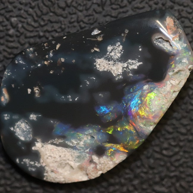 Australian Black Opal Rough, Lightning Ridge, Polished Specimen, Natural Red Green Blue Stone