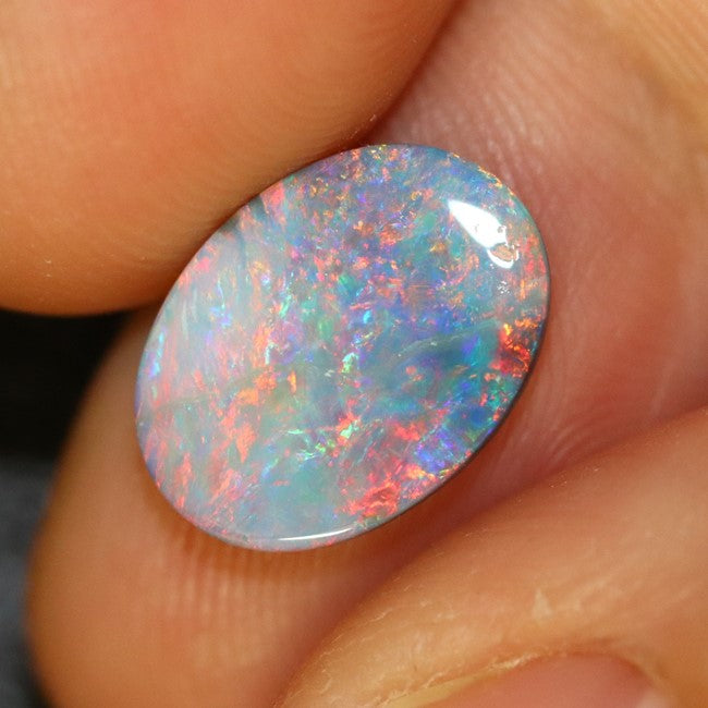 2.52 cts Australian Semi Black Opal Solid Lightning Ridge Cabochon Loose Stone