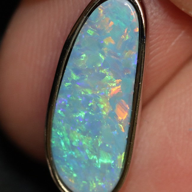 1.32 g Australian  Doublet Opal with Silver Pendant : L 27.0 mm