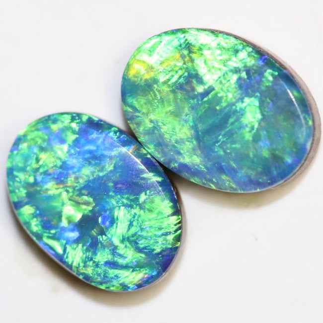 Australian Opal, Doublet Stone, Cabochon, Green Blue
