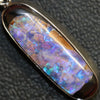 6.56 g Australian Boulder Opal with Silver Pendant : L 40.3 mm