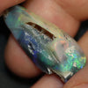 13.75 cts Australian Semi Black Opal Rough, Lightning Ridge, Polished Specimen, Natural Red Green Blue Stone