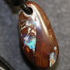 Australian Opal Boulder Drilled Greek Leather Pendant Necklace 22.10 cts