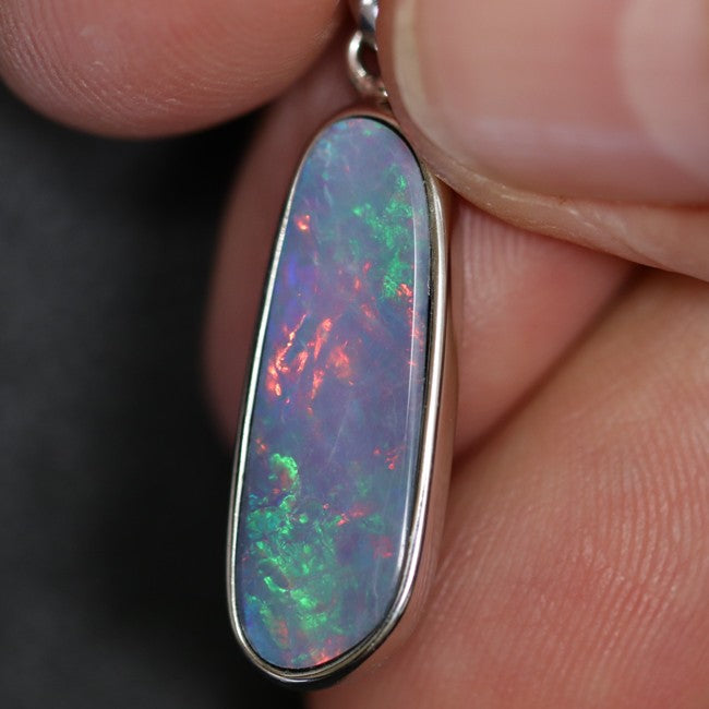 1.63 g Australian Doublet Opal with Silver Pendant : L 30.8 mm