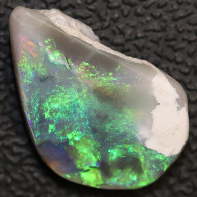 Australian Semi Black Opal Rough, Lightning Ridge, Polished Specimen, Natural Green Blue Stone