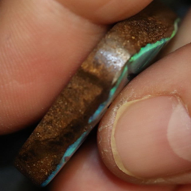 47.35 cts  Green Australian Boulder Opal, Cut Loose Stone