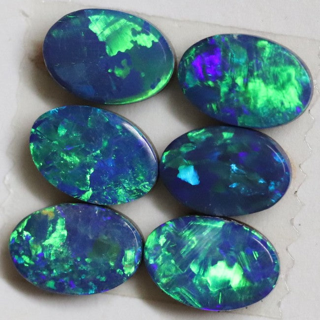 2.95 cts Australian Opal, Doublet Stone, Cabochon 6pcs 6x4