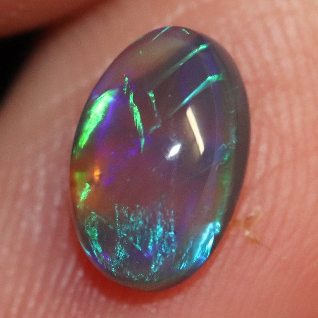 1.23 cts Australian Black Crystal Opal Lightning Ridge, Solid Gem Stone, Cabochon