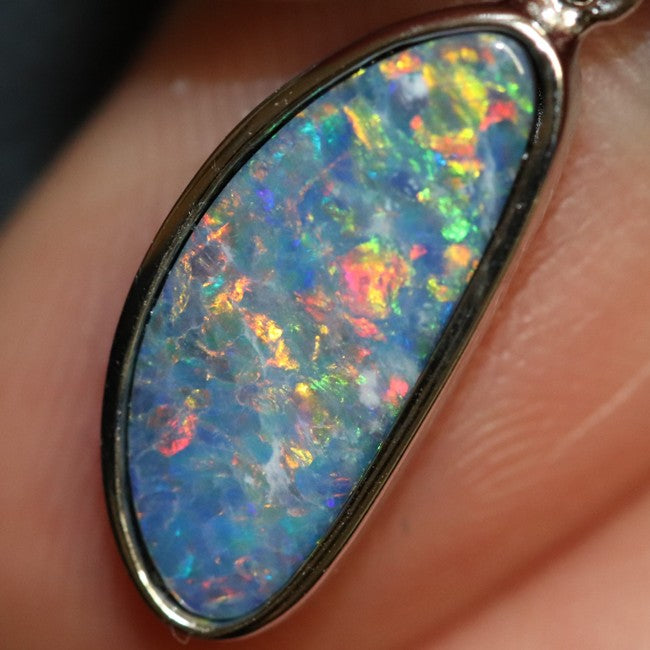 1.27 g Australian Doublet Opal with Silver Pendant : L 25.5 mm