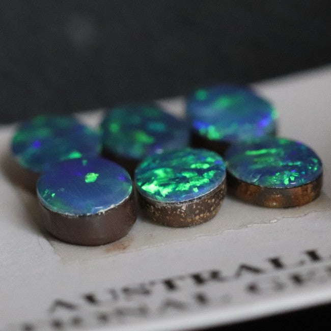 2.95 cts Australian Opal, Doublet Stone, Cabochon 6pcs 6x4