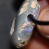 Australian Opal Lightning Ridge Drilled Greek Leather Mounted Pendant Necklace 27.40 cts