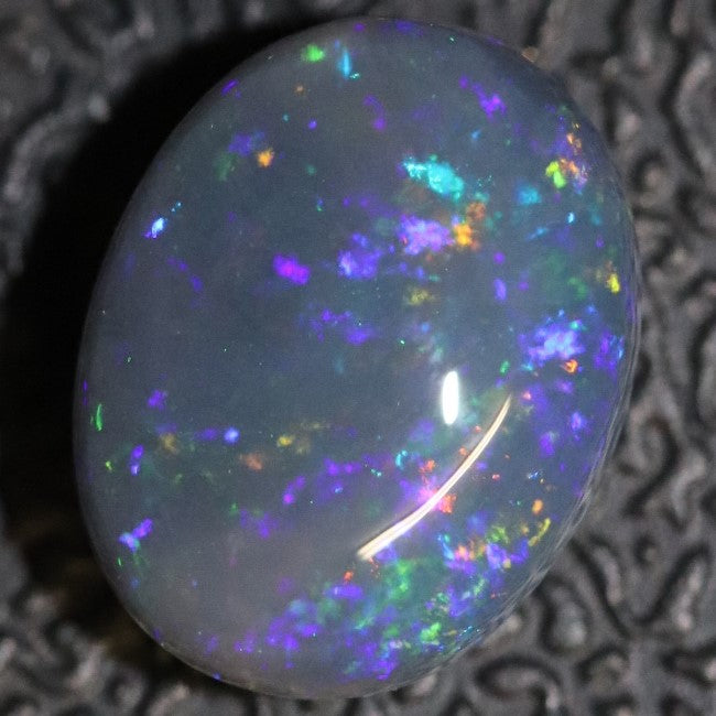 2.57 cts Australian Black Crystal Opal Lightning Ridge, Solid Gem Stone, Cabochon