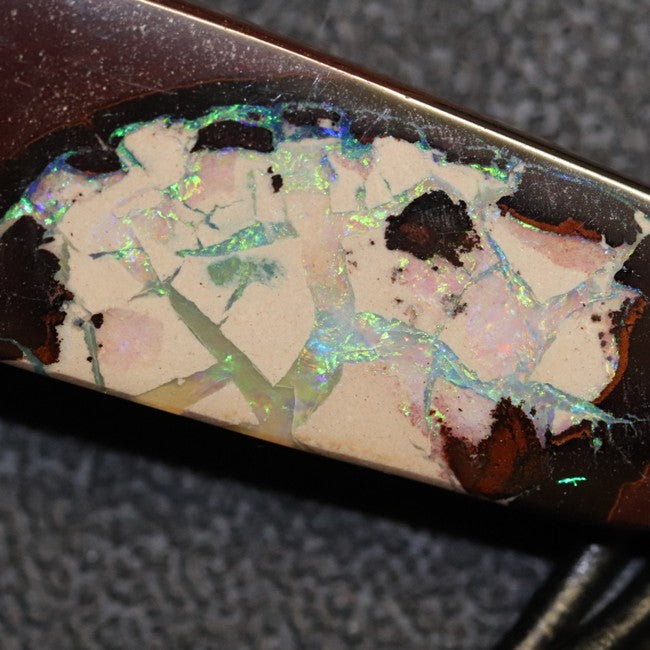 Australian Opal Boulder Drilled Greek Leather Pendant Necklace 42.25 cts